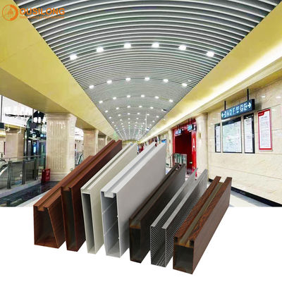 ساخت و ساز فلزی معلق خطی بافل نوار تزئینی آلومینیوم اکسترود شده / پانل سقف دیوار پروفیل آلومینیوم
