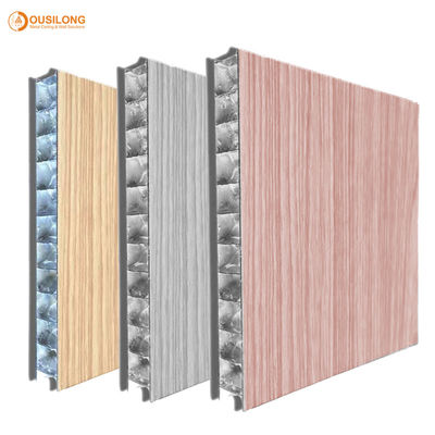 چوب رنگ آکوستیک آلومینیوم پانل لانه زنبوری برای دیوار داخلی 1220 × 2440mm