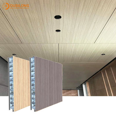چوب رنگ آکوستیک آلومینیوم پانل لانه زنبوری برای دیوار داخلی 1220 × 2440mm