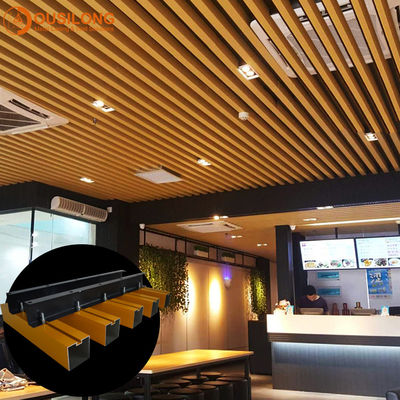 پانل سقف فلزی خطی لوله مربع کاذب مشکی، سیستم سقف فلزی معلق