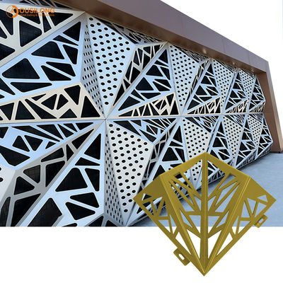 گیره مثلث داخلی فلزی سه بعدی در سقف برای سالن، سقف کاذب آلومینیومی مخفی سفید نقره ای