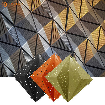گیره مثلث داخلی فلزی سه بعدی در سقف برای سالن، سقف کاذب آلومینیومی مخفی سفید نقره ای
