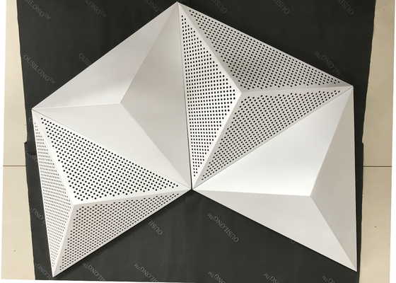 کاشی پودری کاشی سقف کاذب مروارید سفید، کاشی سقف کاذب شناور مثلثی 3D