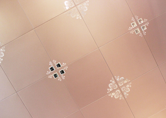 300mm x 300mm سقف هنری تزئینی، کاشی سقف فلزی تجاری برای حمام