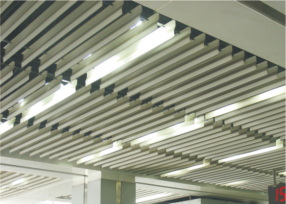 سقف کاذب فلزی خطی معلق تزئین شده برای ساختمان اداری، ISO