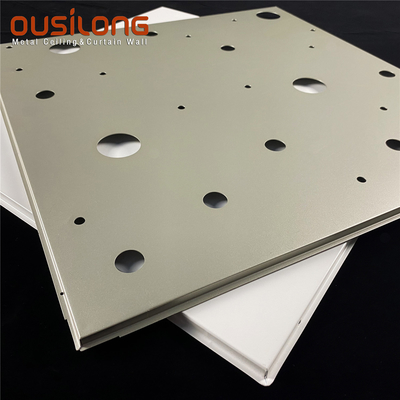 آلومینیوم فلزی سوراخ دار سفارشی 600×600 در کاشی های سقف آکوستیک با سه راهی