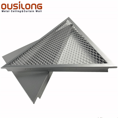 گیره گیره آلومینیومی مثلثی آکوستیک / مشبک آلومینیومی در سقف مثلثی قاب پانل سقف