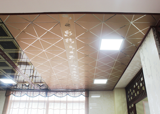 کاشی های سقفی فلزی هنری برای آشپزخانه، سقف کاذب 300 x 300 افتاده است