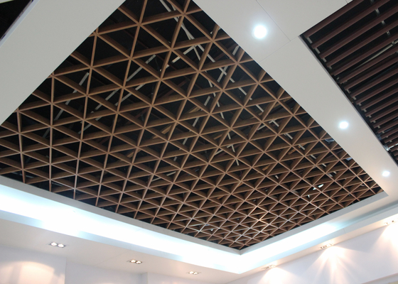 مصنوعات چوب مانند سقف فلزی شبکه / انواع رنگ اختیاری در دسترس است