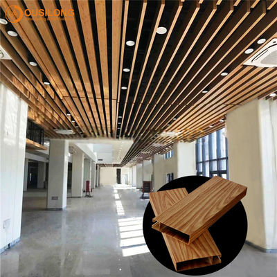 سقف کاذب فلزی تزئینی تخته پروفیل آلومینیومی نمای چوبی برای مرکز خرید