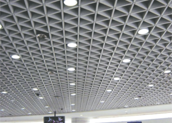 تزئینات داخلی Aluminum Triangle Aluminum Metal Grid Ceiling suspended GB / T28001-2011